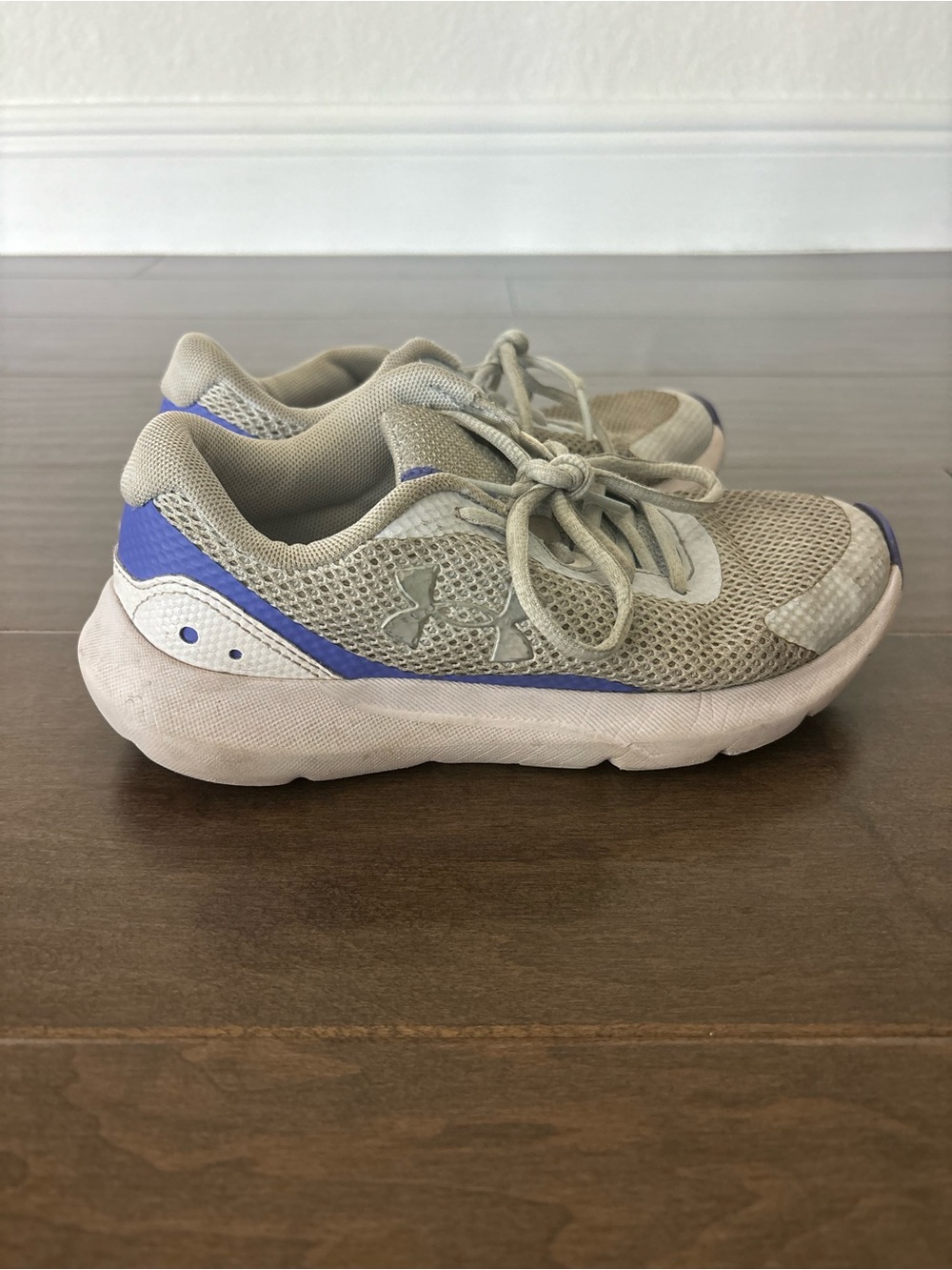 Under Armour Kids' Lightweight Mesh Sneakers -  Gray with Purple Accent